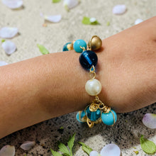 Load image into Gallery viewer, ROSE-MARIE- Blue Multicolored Beaded Charm Bracelet
