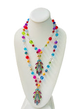 Load image into Gallery viewer, Multi color Beaded Necklace, Multi strand Necklace, Beaded Necklace, Long Necklace
