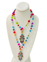 Load image into Gallery viewer, LINDIE- Green and Blue Multi color Beaded Necklace
