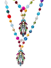 Load image into Gallery viewer, LINDIE- Green and Blue Multi color Beaded Necklace
