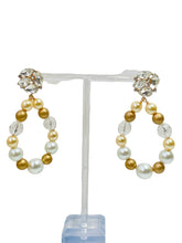 Load image into Gallery viewer, Pearl and Gold Beaded Earrings, Pearl Earrings, Pearl Drop Earrings
