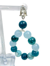 Load image into Gallery viewer, VIKKI- Teal Multi colored Dangling Earrings
