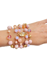 Load image into Gallery viewer, Peach and Pink Bracelet, Peach Bracelet, Pink Bracelet. Pink and Peach Beaded Bracelet
