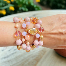 Load image into Gallery viewer, Peach and Pink Bracelet, Peach Bracelet, Pink Bracelet. Pink and Peach Beaded Bracelet
