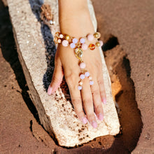 Load image into Gallery viewer, STACY- Pink and Peach Beaded Finger/ Ring Bracelet
