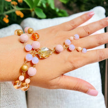 Load image into Gallery viewer, Pink and Peach Finger Bracelet, Ring Bracelet, Finger Bracelet, Beaded Bracelet
