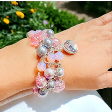 Load image into Gallery viewer, CARLEE- Pink and Gray Beaded Bracelet
