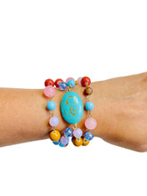 Load image into Gallery viewer, ANANDA- Blue and Pink Multi color Beaded Bracelet
