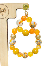 Load image into Gallery viewer, LIVY - Orange and Yellow Beaded Tear Drop Earrings
