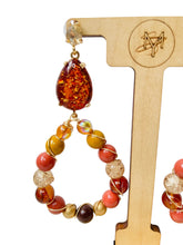 Load image into Gallery viewer, ARIAN- Brown Multi color Wire Wrapped Drop Earrings
