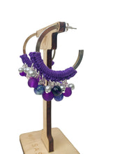 Load image into Gallery viewer, Purple Hoop Earrings, Crochet Earrings, Purple Earrings, Boho Earrings
