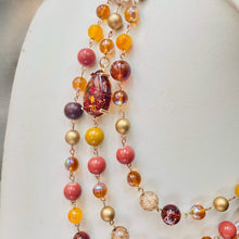 Load image into Gallery viewer, CECILIA- Brown and Gold Multi color Beaded Necklace
