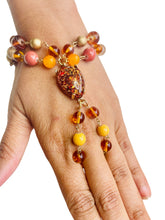 Load image into Gallery viewer, CYNTHIA- Brown and Gold Multi color Finger/ Ring Bracelet
