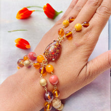 Load image into Gallery viewer, CYNTHIA- Brown and Gold Multi color Finger/ Ring Bracelet
