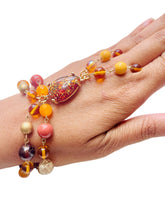 Load image into Gallery viewer, CYNTHIA- Brown and Gold Multi color Finger/ Ring Bracelet
