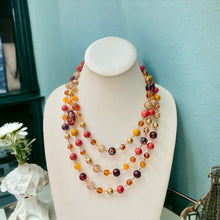 Load image into Gallery viewer, Brown and Gold Beaded Necklace, Brown Beaded Necklace, Fall Jewelry
