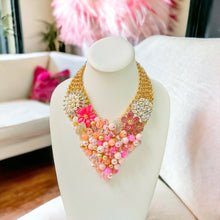 Load image into Gallery viewer, Pink Beaded Necklace, Bib Necklace
