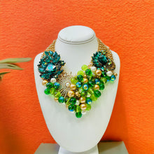 Load image into Gallery viewer, MICHELLE - Green Multi color Bib Statement Necklace

