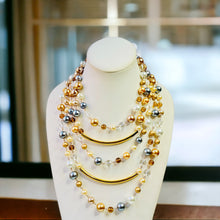 Load image into Gallery viewer, LEXI- Gold and Gray Multi strand Necklace
