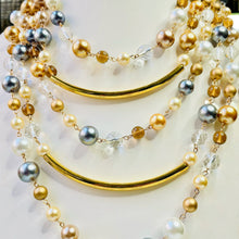 Load image into Gallery viewer, LEXI- Gold and Gray Multi strand Necklace
