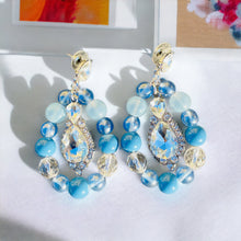 Load image into Gallery viewer, HELLEN- Blue Multi colored Tear Drop Earrings
