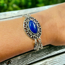 Load image into Gallery viewer, ISHA- Blue and Silver Beaded Bracelet
