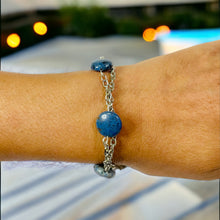 Load image into Gallery viewer, Blue and Silver Bracelet, Braided Bracelet, Blue Bracelet, Gift for Her
