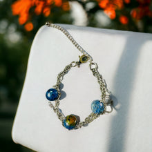 Load image into Gallery viewer, ESHA- Blue and Silver Beaded Braided Bracelet
