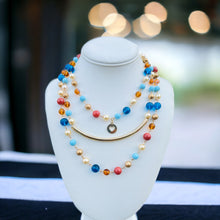 Load image into Gallery viewer, MARI- Blue Multi color Beaded Necklace
