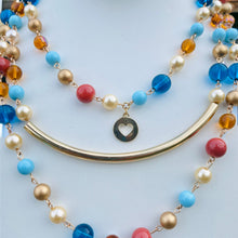 Load image into Gallery viewer, MARI- Blue Multi color Beaded Necklace
