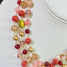 Load image into Gallery viewer, CATINA- Pink and Brown Multi color Beaded Clover Short Necklace
