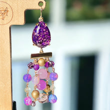 Load image into Gallery viewer, NALINI- Purple and Gold Chandelier Beaded Earrings
