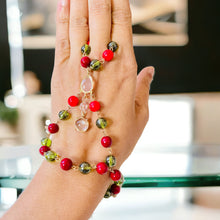 Load image into Gallery viewer, SHEREEN- Red and Green Multi color Finger/ Ring Bracelet
