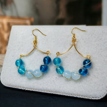 Load image into Gallery viewer, ELIZA - Blue Multi color Wire Wrapped Drop Earrings
