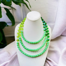 Load image into Gallery viewer, Green Beaded Necklace, Wire Wrapped Necklace, Multi strand Necklace
