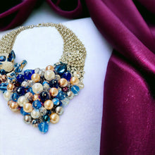 Load image into Gallery viewer, ALEXANDREA- Blue Multi color Statement Necklace
