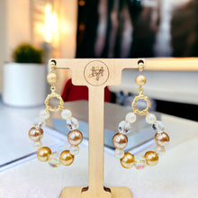 Load image into Gallery viewer, DELLA- Pearl and Gold Tear Drop Beaded Earrings
