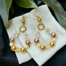 Load image into Gallery viewer, DELLA- Pearl and Gold Tear Drop Beaded Earrings
