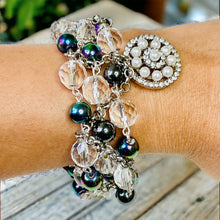 Load image into Gallery viewer, NALA- Gray Woven Beaded Charm Bracelet
