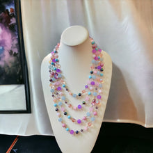 Load image into Gallery viewer, LALA- Pink Multi color Beaded Multi-strand Necklace
