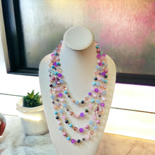 Load image into Gallery viewer, LALA- Pink Multi color Beaded Multi-strand Necklace
