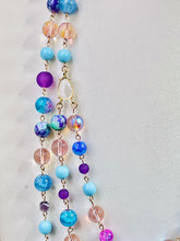 Load image into Gallery viewer, AHMILELY- Purple and Blue Multi color Beaded Multi-strand Necklace
