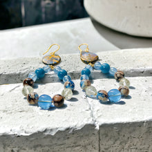 Load image into Gallery viewer, NAVITA- Blue Beaded Tear Drop Earrings
