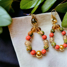 Load image into Gallery viewer, MILANI- Brown and Green Multi color Beaded Earrings
