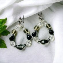Load image into Gallery viewer, KATIA- Black and Silver Beaded Earrings

