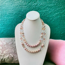 Load image into Gallery viewer, JODHA- Light Pink and Peach Wire Wrapped Beaded Necklace
