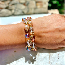 Load image into Gallery viewer, JISELLE- Light Pink and Peach Bracelet and Earring Set
