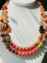 Load image into Gallery viewer, DEE- Brown Multi color Wire Wrapped Beaded Necklace
