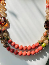 Load image into Gallery viewer, DEE- Brown Multi color Wire Wrapped Beaded Necklace
