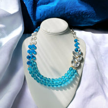 Load image into Gallery viewer, SERENITY- Blue Beaded Wire Wrapped Necklace
